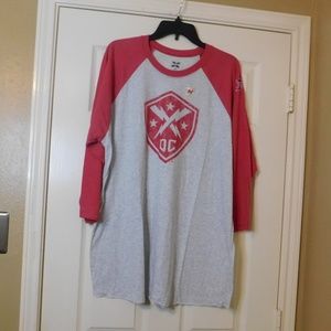 XFL DC Defenders Triblend Raglan Men's Long-Sleeve Size: 3XL